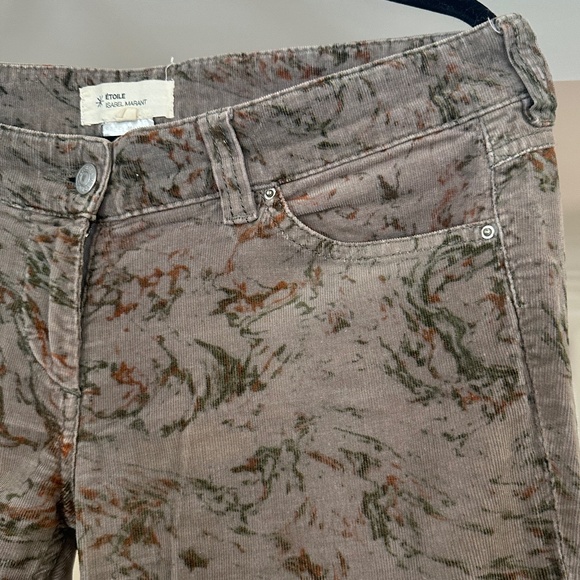 ISABEL MARANT ETOILE Grey Cords w/ Rust and Forest Green Pattern - Size 3 (US 8) - Picture 3 of 15
